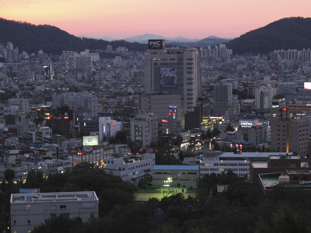 looking out over the city of Seoul 